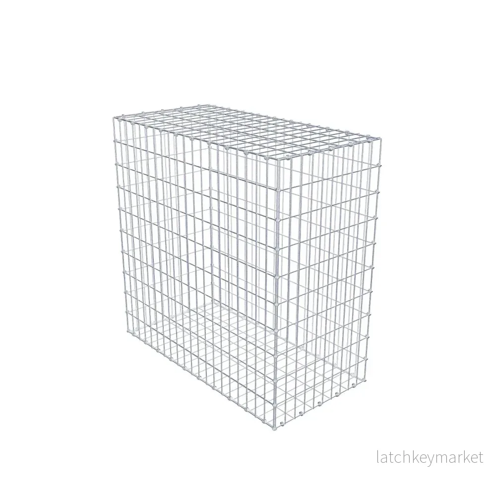 Gabion 100 cm x 100 cm x 50 cm (L x H x D), maskstorlek 5 x 10 cm, spiralring