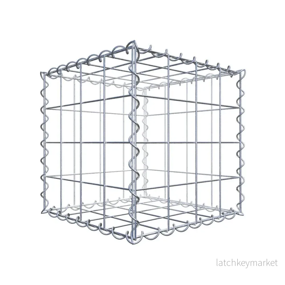 Gabion 40 cm x 40 cm x 40 cm (L x H x D), maskstorlek 10 cm x 10 cm, spiral Gabion 40 cm x 40 cm x 40 cm (L x H x D), maskstorlek 10 cm x 10 cm, spiral