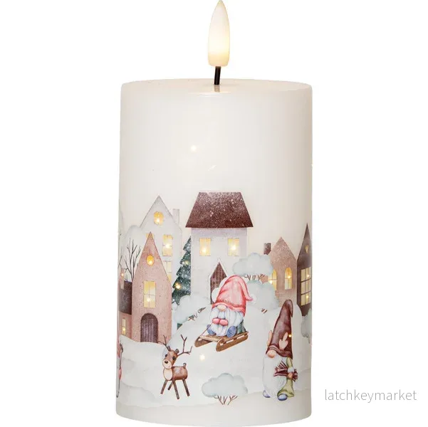 Belysning Jul LED Blockljus Flamme Winterland 15 cm