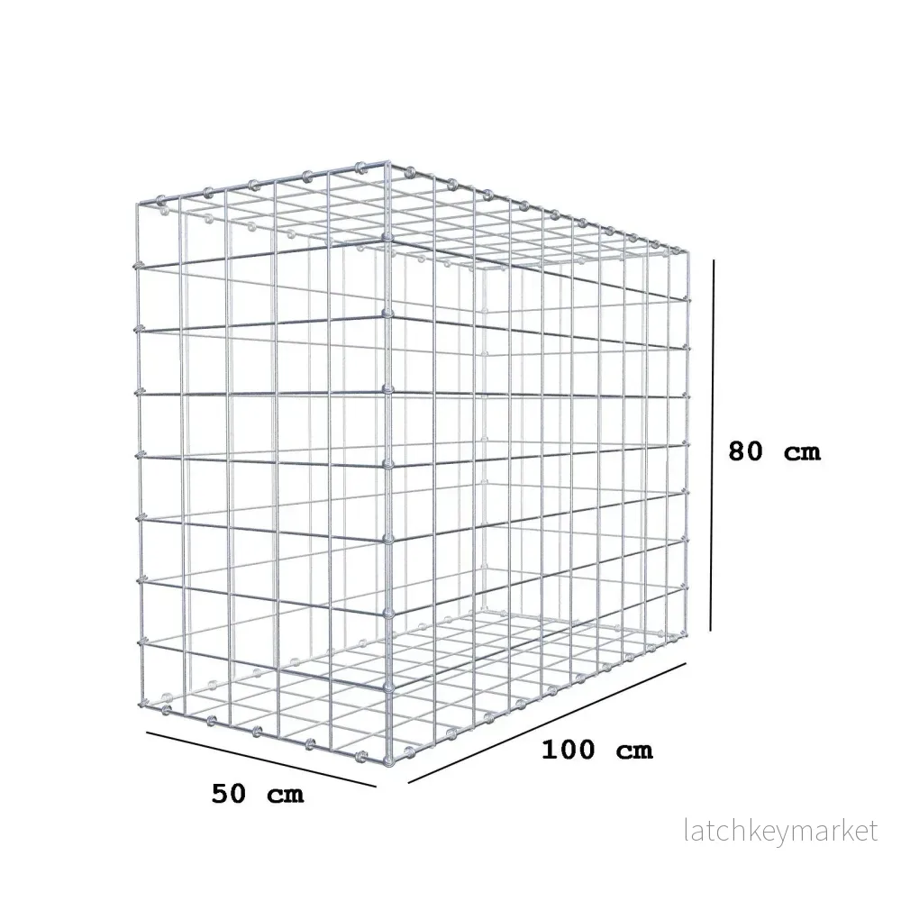 Gabion 100 cm x 80 cm x 50 cm (L x H x D), maskstorlek 10 x 10 cm, spiralring - Bild 2