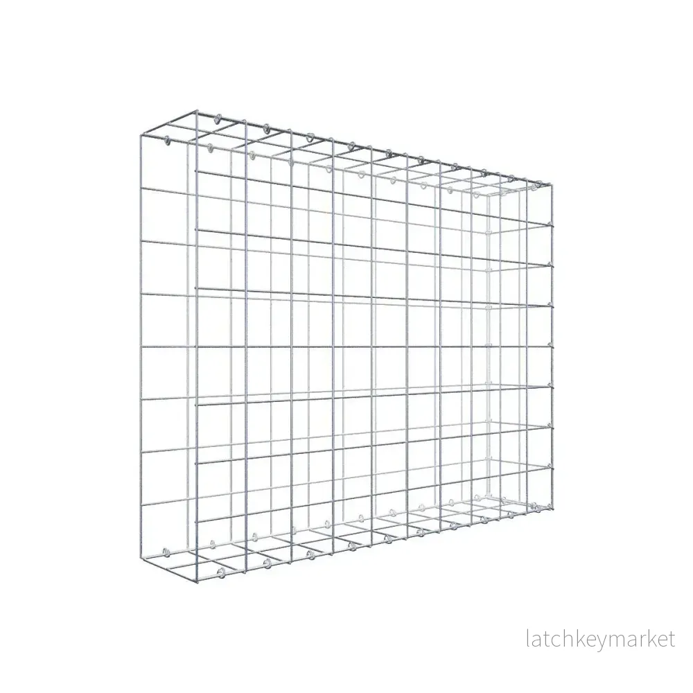 Typ 2 påbyggnadsgabion 100 cm x 80 cm x 20 cm (L x H x D), maskstorlek 10 cm x 10 cm, C-ring