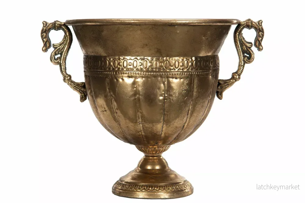 Blomkruka Pokal Elodie Guldbrun 41x27x31cm Blomkruka Pokal Elodie Guldbrun 41x27x31cm