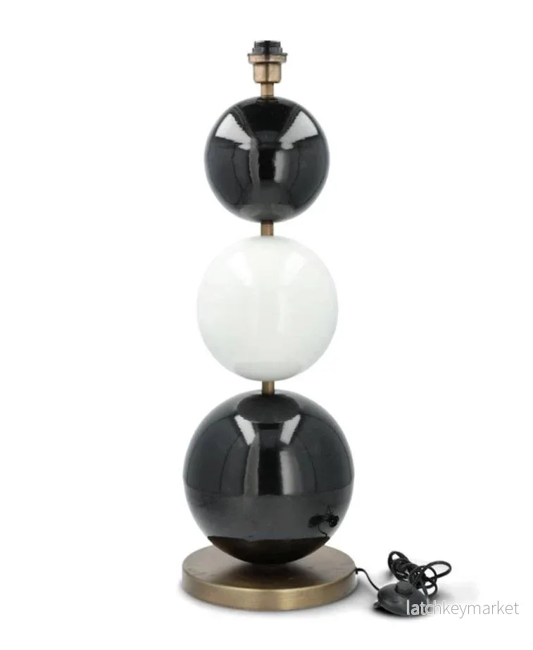 Golvlampa Lampfot Multi Stone 3 Svart/Vit 78cm Golvlampa Lampfot Multi Stone 3 Svart/Vit 78cm