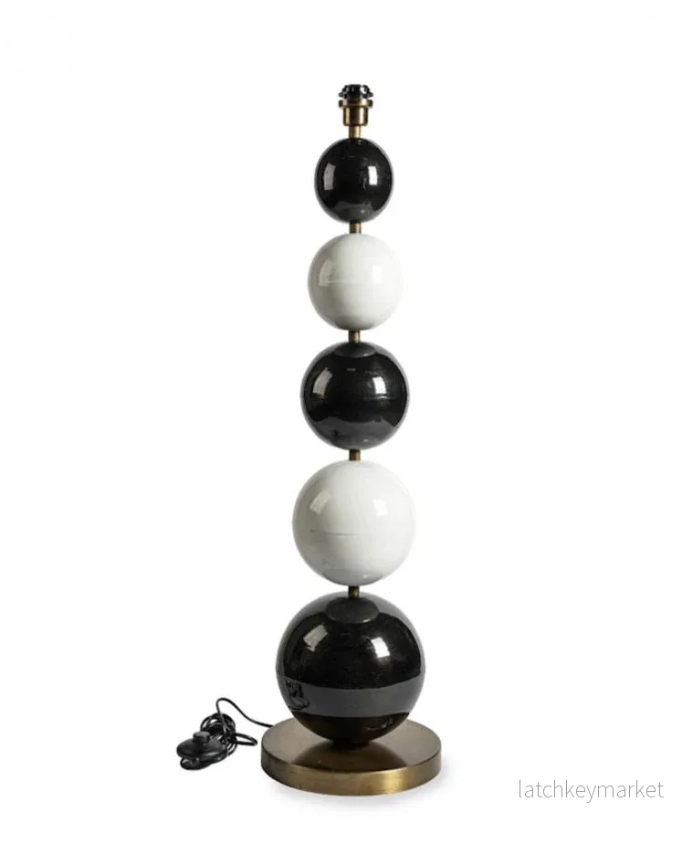Golvlampa Lampfot Multi Stone 5 Svart/Vit 112 cm Golvlampa Lampfot Multi Stone 5 Svart/Vit 112 cm