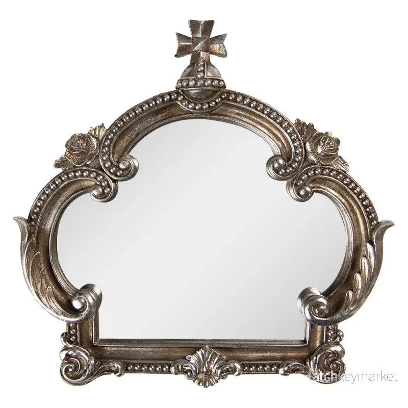 Väggdekoration Spegelkrona 30×30 cm Silver  REA