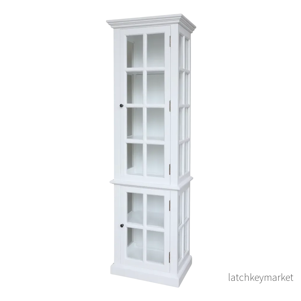 Chic Antique Vitrinskåp Marseille med 2 dörrar och hyllor H196/L60/B40 cm Vit Chic Antique Vitrinskåp Marseille med 2 dörrar och hyllor H196/L60/B40 cm Vit