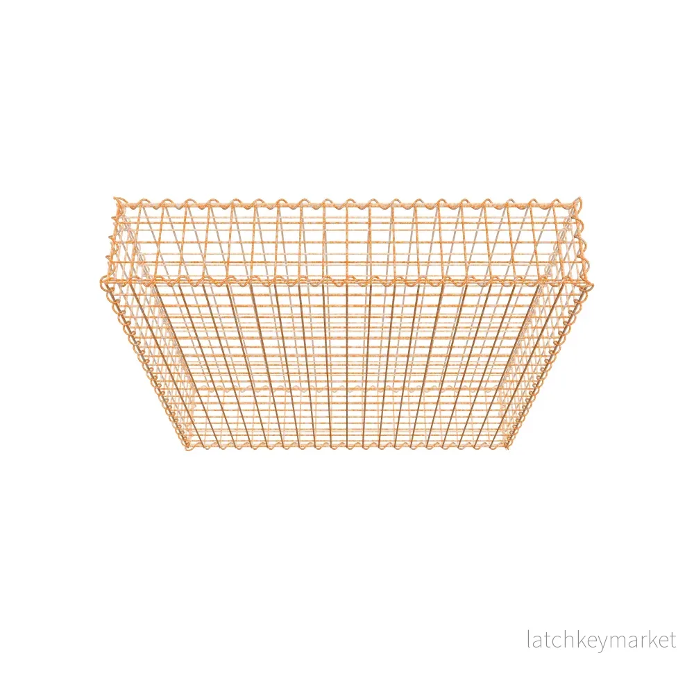 Rostig gabion 100 cm x 100 cm x 20 cm (L x H x D), maskstorlek 5 cm x 5 cm, spiral - Bild 3