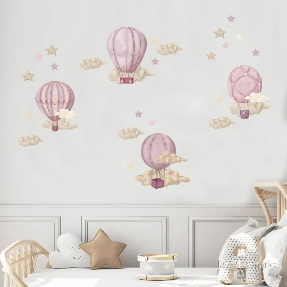 Väggdekor luftballonger rosa