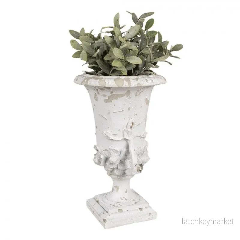 Blomkruka Pokal Vit Beige Polyresin (B/D/H) Ø 19x28 cm REA - Bild 3