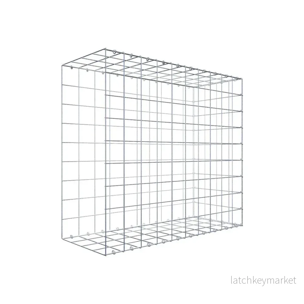 Typ 2 påbyggnadsgabion 100 cm x 90 cm x 40 cm (L x H x D), maskstorlek 10 cm x 10 cm, C-ring Typ 2 påbyggnadsgabion 100 cm x 90 cm x 40 cm (L x H x D), maskstorlek 10 cm x 10 cm, C-ring