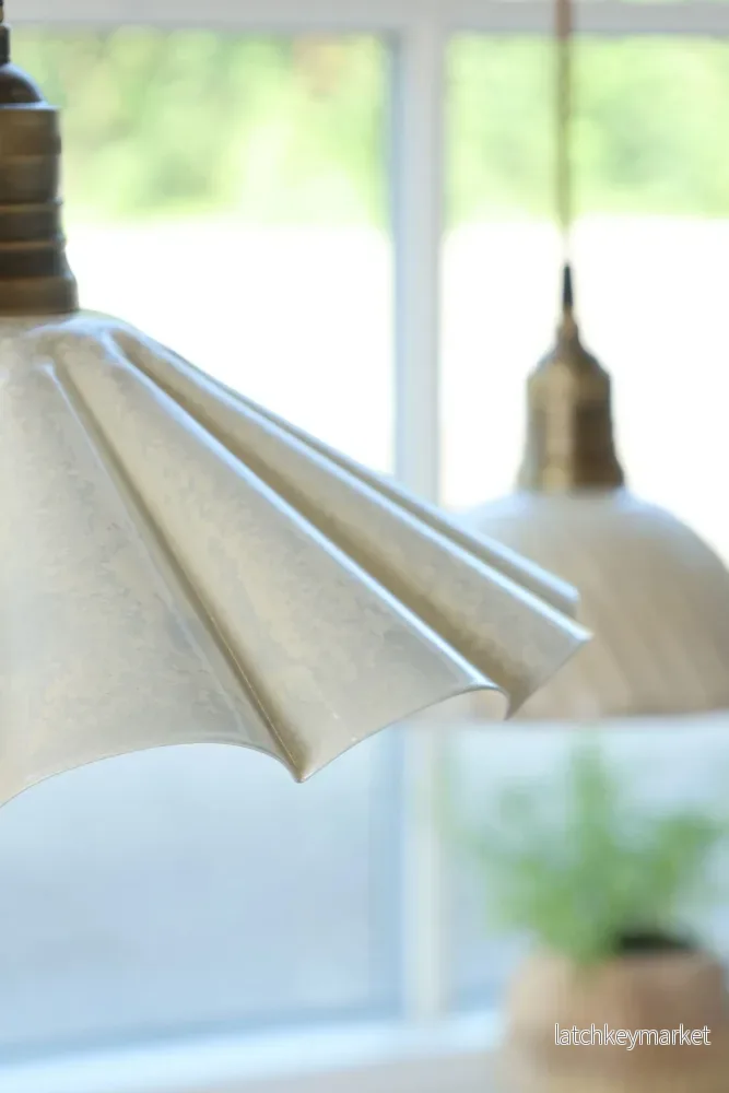 Taklampa Lunel Emalj H17/Ø30 cm creme - Bild 3