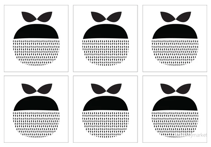 Kakeldekor retro äpple svart - Bild 3