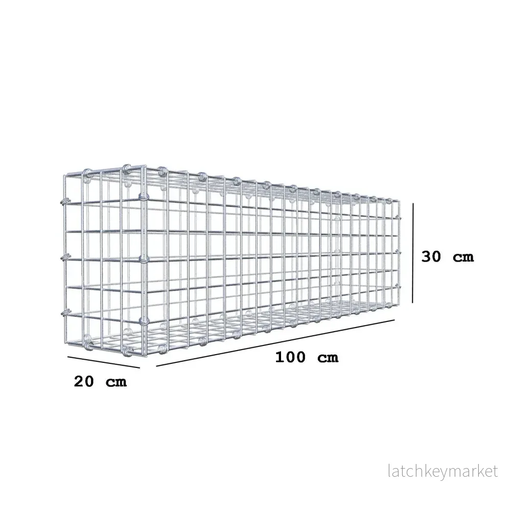 Gabion 100 cm x 30 cm x 20 cm (L x H x D), maskstorlek 5 x 5 cm, spiralring - Bild 2