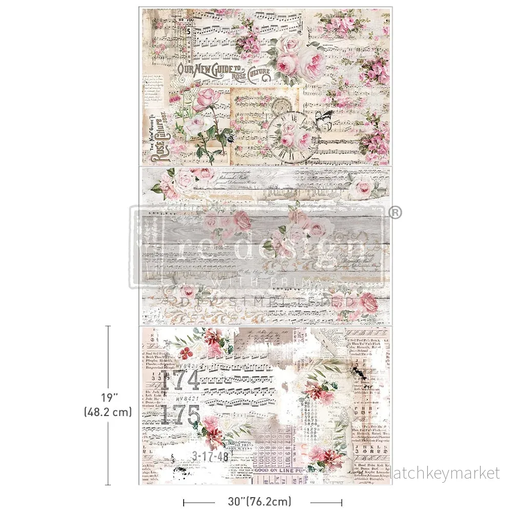 Decoupagepapper tissue paper Shabby Chic Sheets 3-pack