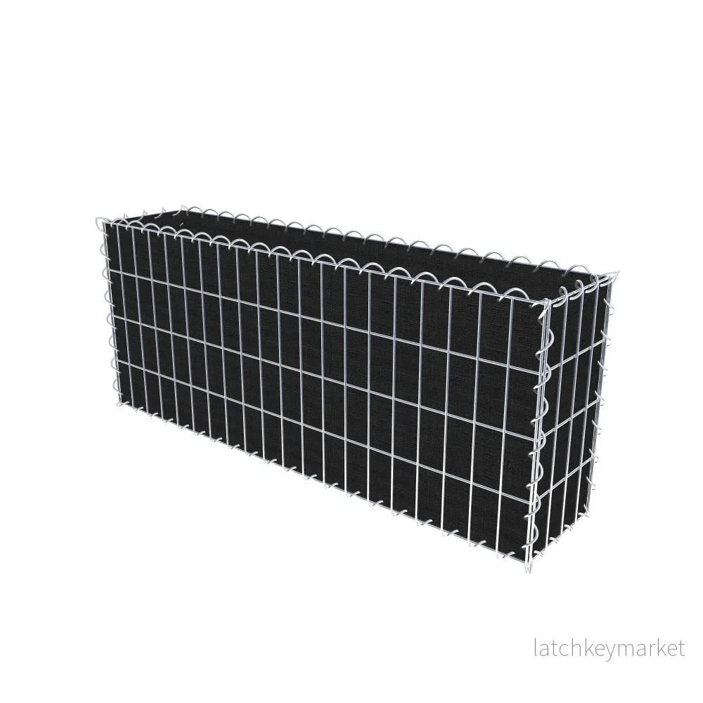 Grön gabion med fleece 100 cm x 40 cm x 20 cm (L x H x D), maskstorlek 5 cm x 10 cm, spiral - Bild 2