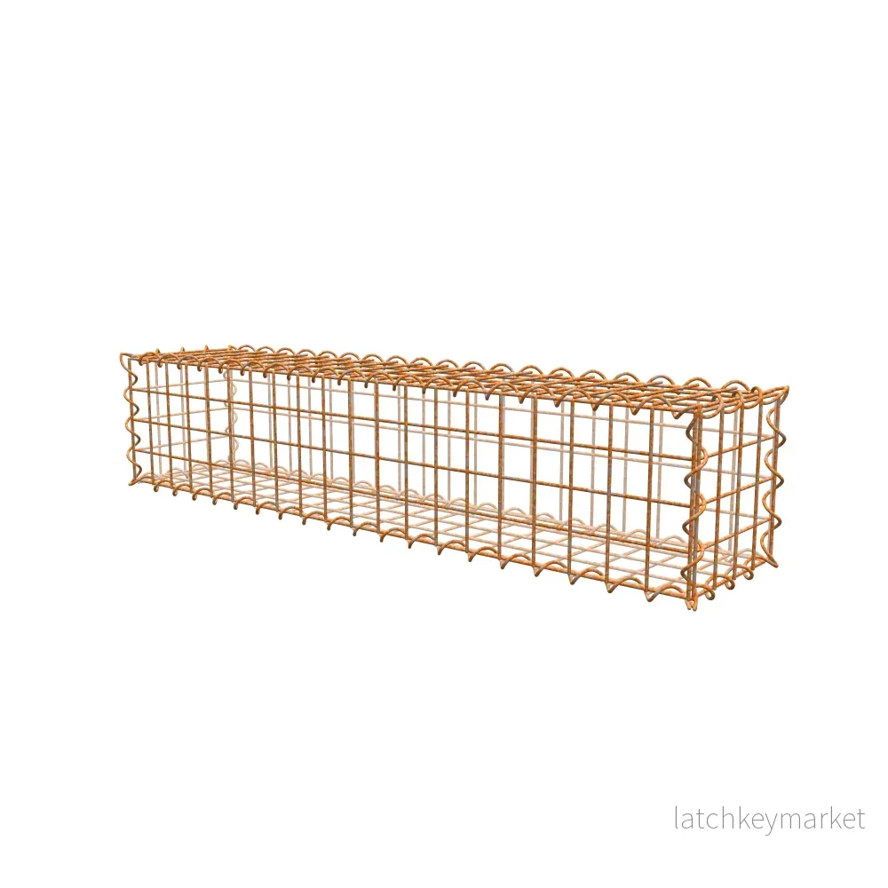 Rostig gabion 100 cm x 20 cm x 20 cm (L x H x D), maskstorlek 5 cm x 5 cm, spiral - Bild 2