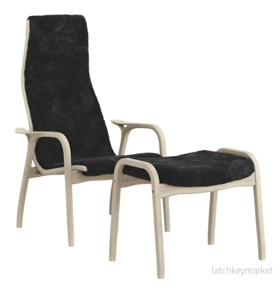 Lamino Fåtölj + Pall Ek Vitpigmenterad
