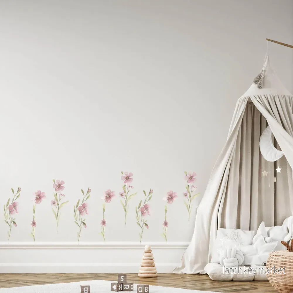 Väggdekor blommor på stjälk Väggdekor blommor på stjälk