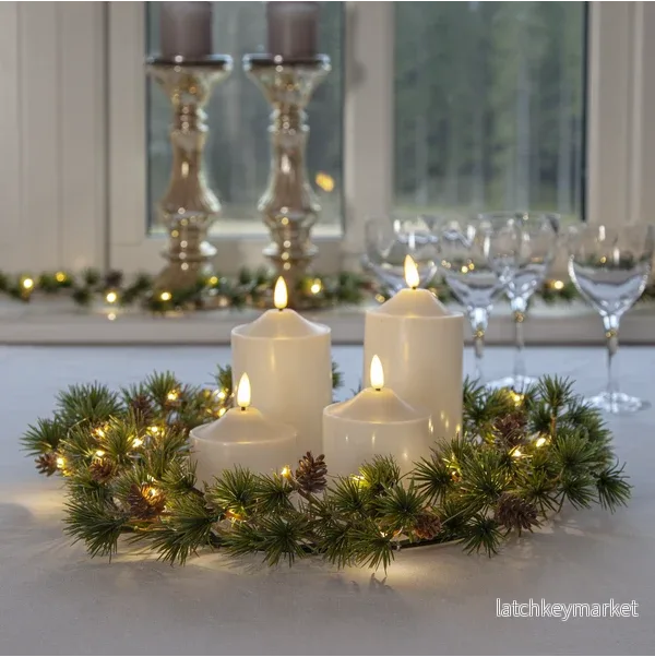 Batteridrivet LED Blockljus Flamme Top Vit 12 cm - Bild 3
