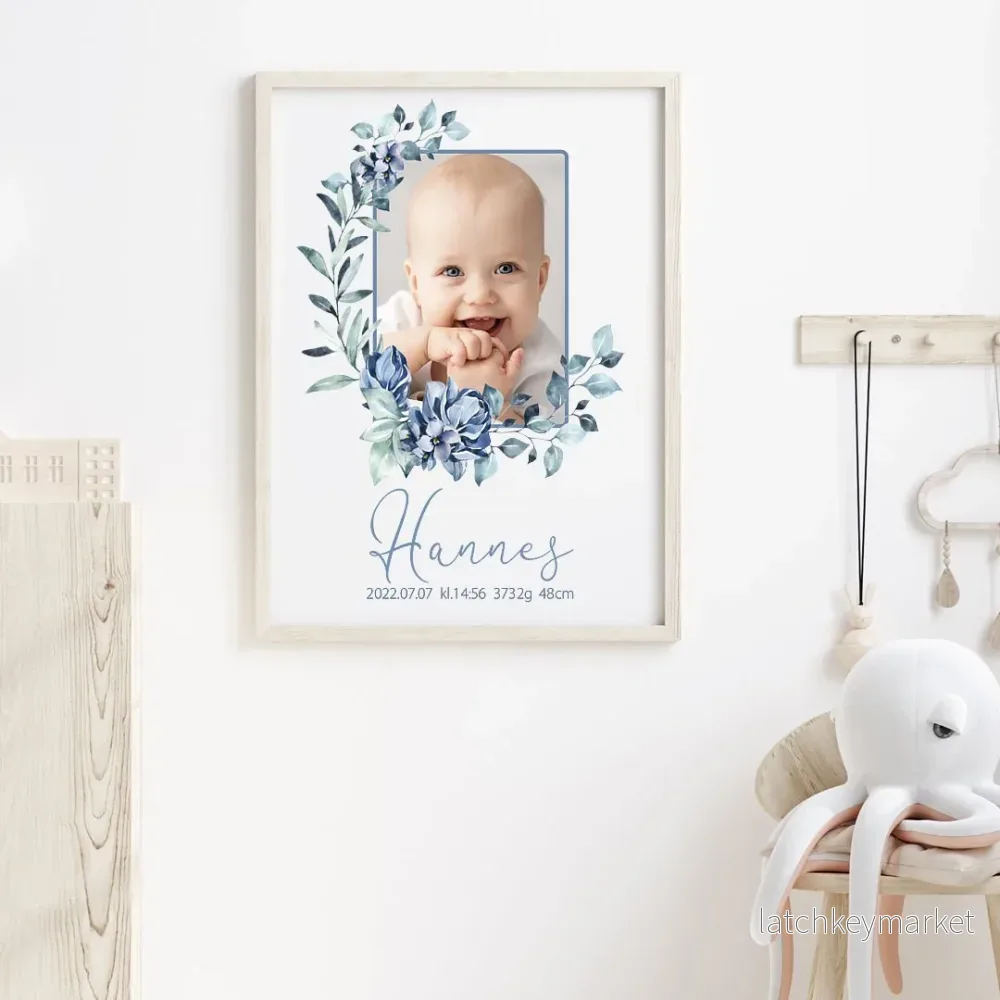 Namntavla Eget foto - blomma blå - Bild 2