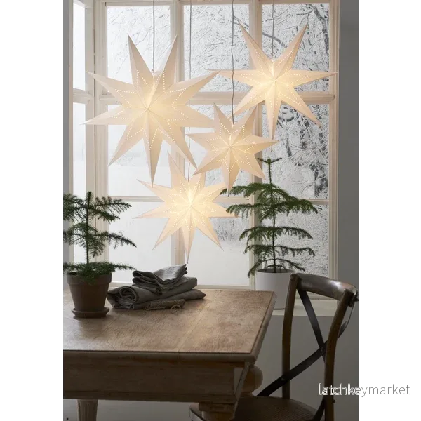 Adventsstjärna Pappersstjärna Lysa vit 60 cm - Bild 3