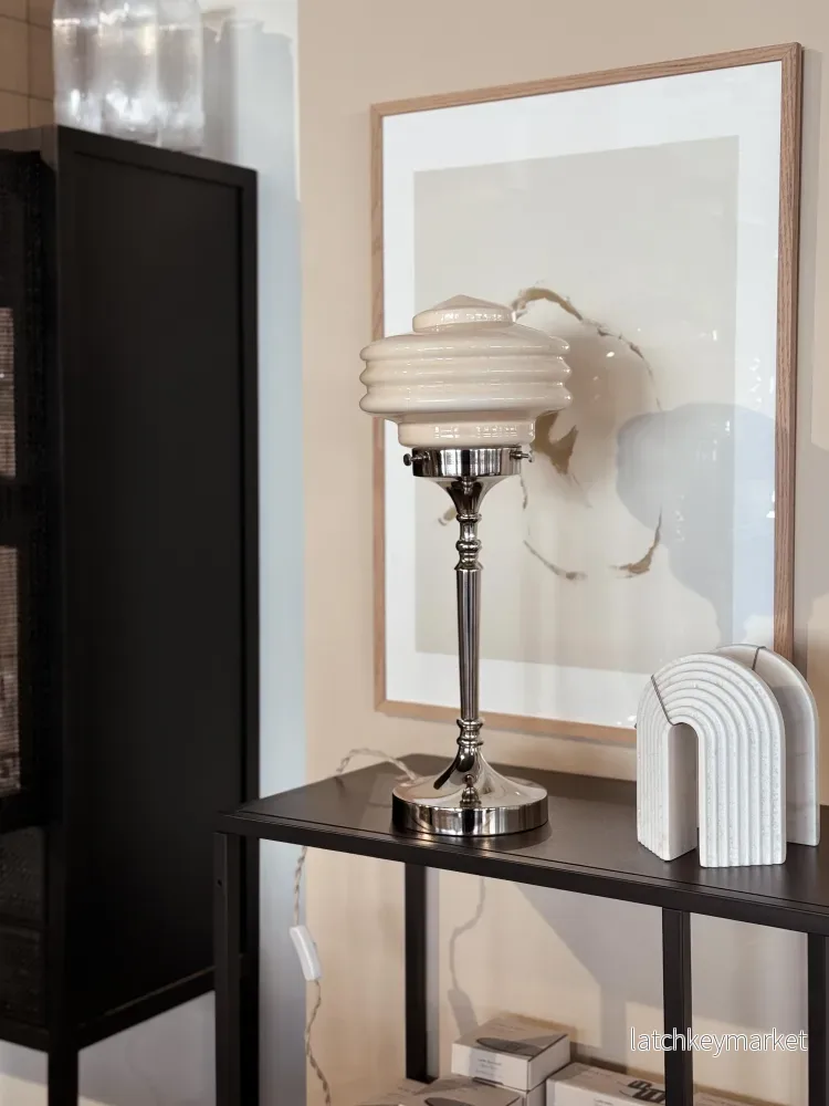 Bordslampa Valter, Nickel/Opalglas, Beige - Bild 3