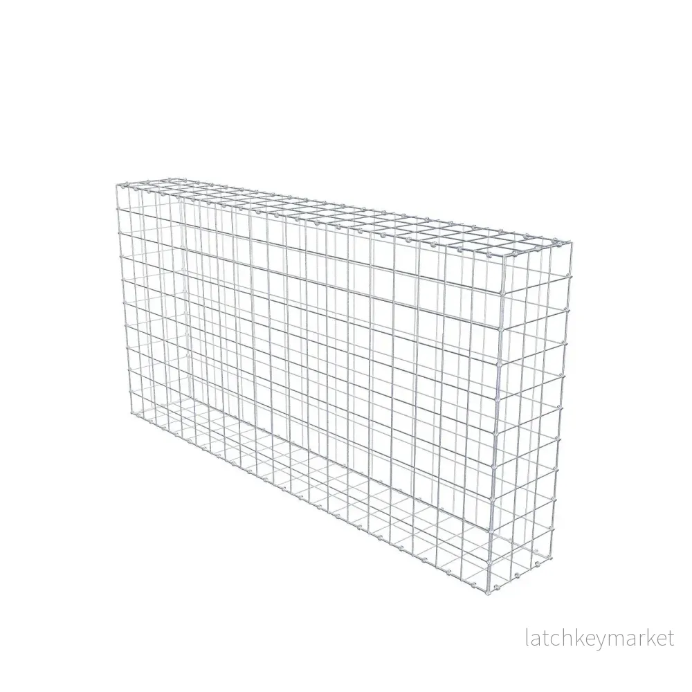 Gabion 200 cm x 100 cm x 30 cm (L x H x D), maskstorlek 10 x 10 cm, spiralring Gabion 200 cm x 100 cm x 30 cm (L x H x D), maskstorlek 10 x 10 cm, spiralring