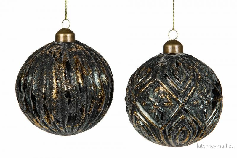 Julgranspynt Glaskula Pixie Blå/Guld Mix 2-pack Ø10cm REA Julgranspynt Glaskula Pixie Blå/Guld Mix 2-pack Ø10cm REA