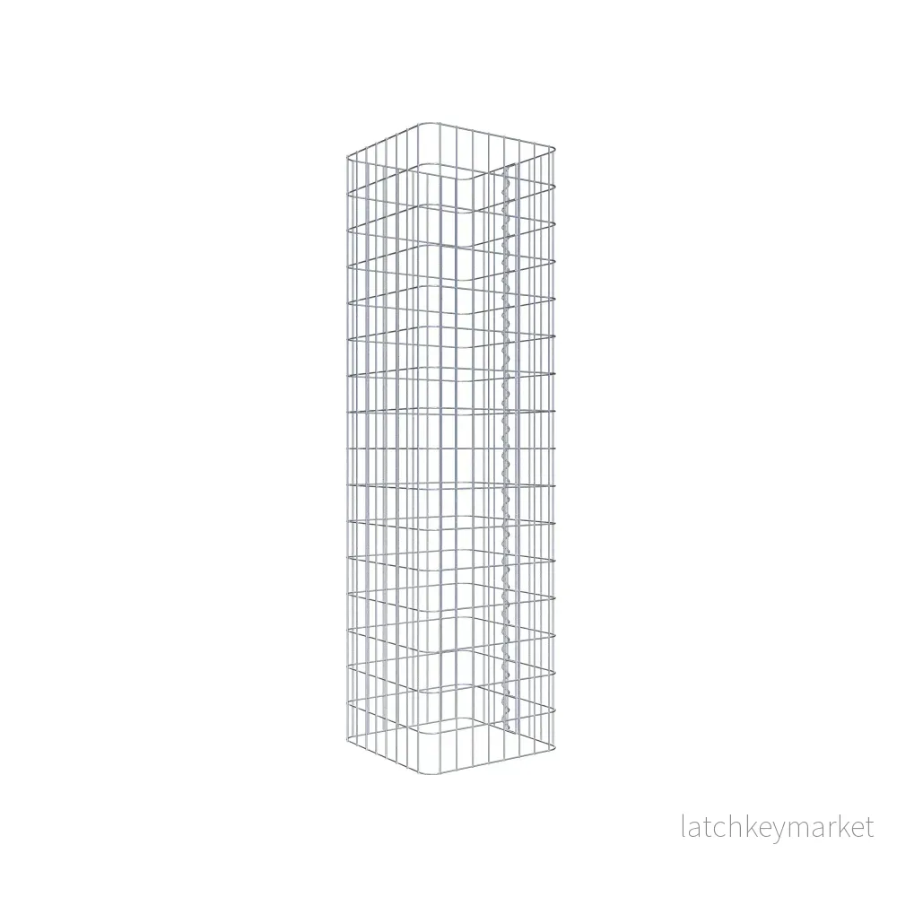 Gabionpelare, kantig 42 cm x 42 cm, 160 cm hög, MW 5 cm x 10 cm - Bild 3