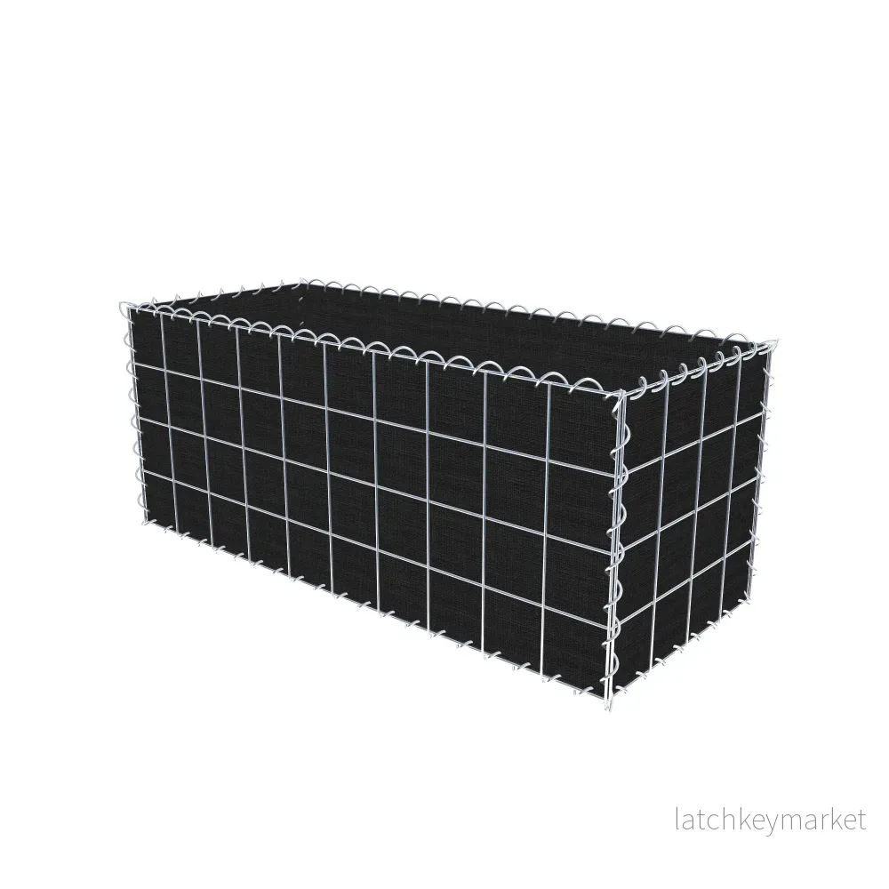 Grön gabion med fleece 100 cm x 40 cm x 40 cm (L x H x D), maskstorlek 10 cm x 10 cm, spiral - Bild 2