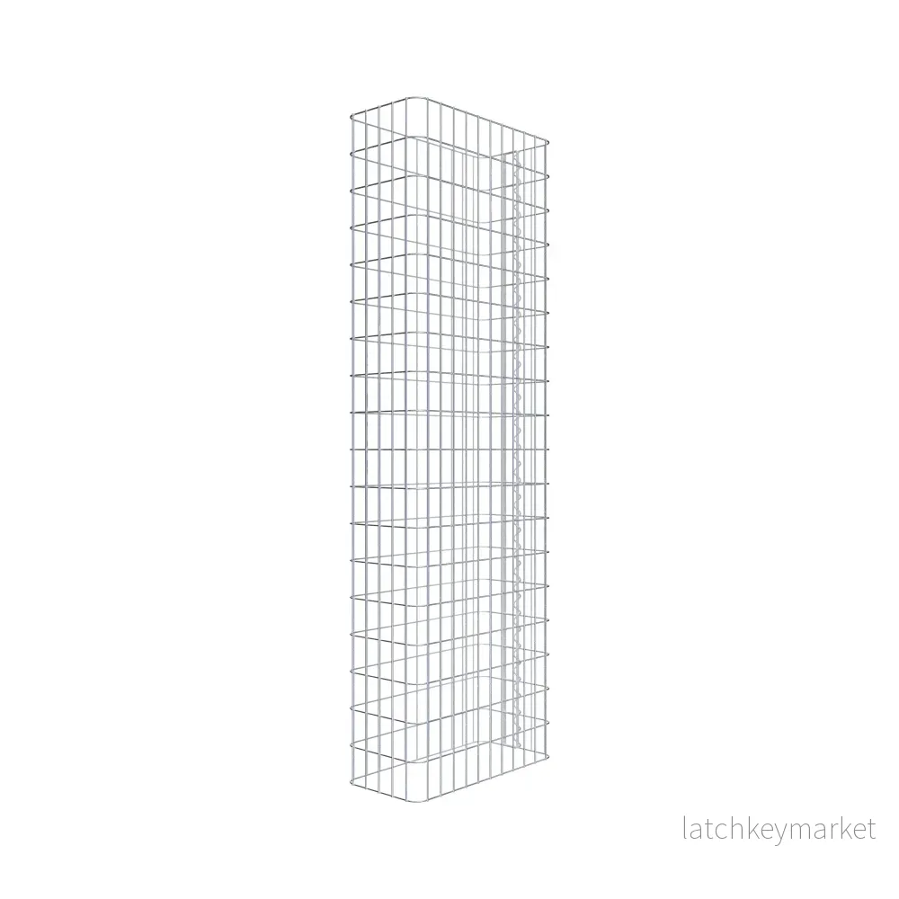 Gabionstängsel längd 57 cm, höjd 180 cm, djup 27 cm, maskstorlek 5 x 10 cm