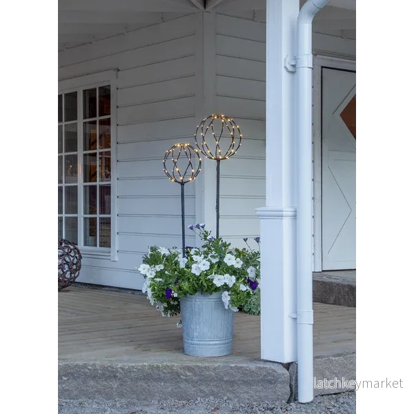 Trädgårdsbelysning DIV. Soldriven set av 2 svarta runda klot 130/110 cm