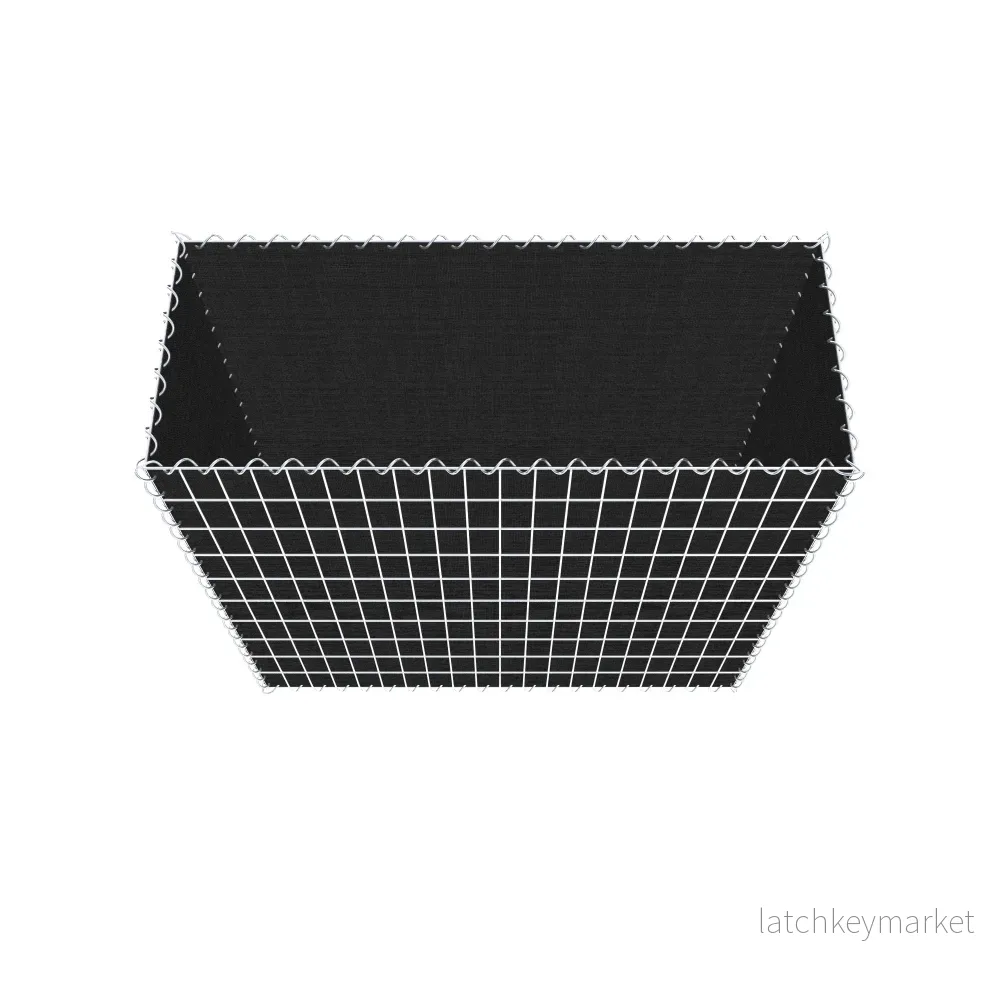 Grön gabion med fleece 100 cm x 100 cm x 40 cm (L x H x D), maskstorlek 5 cm x 10 cm, spiral - Bild 3