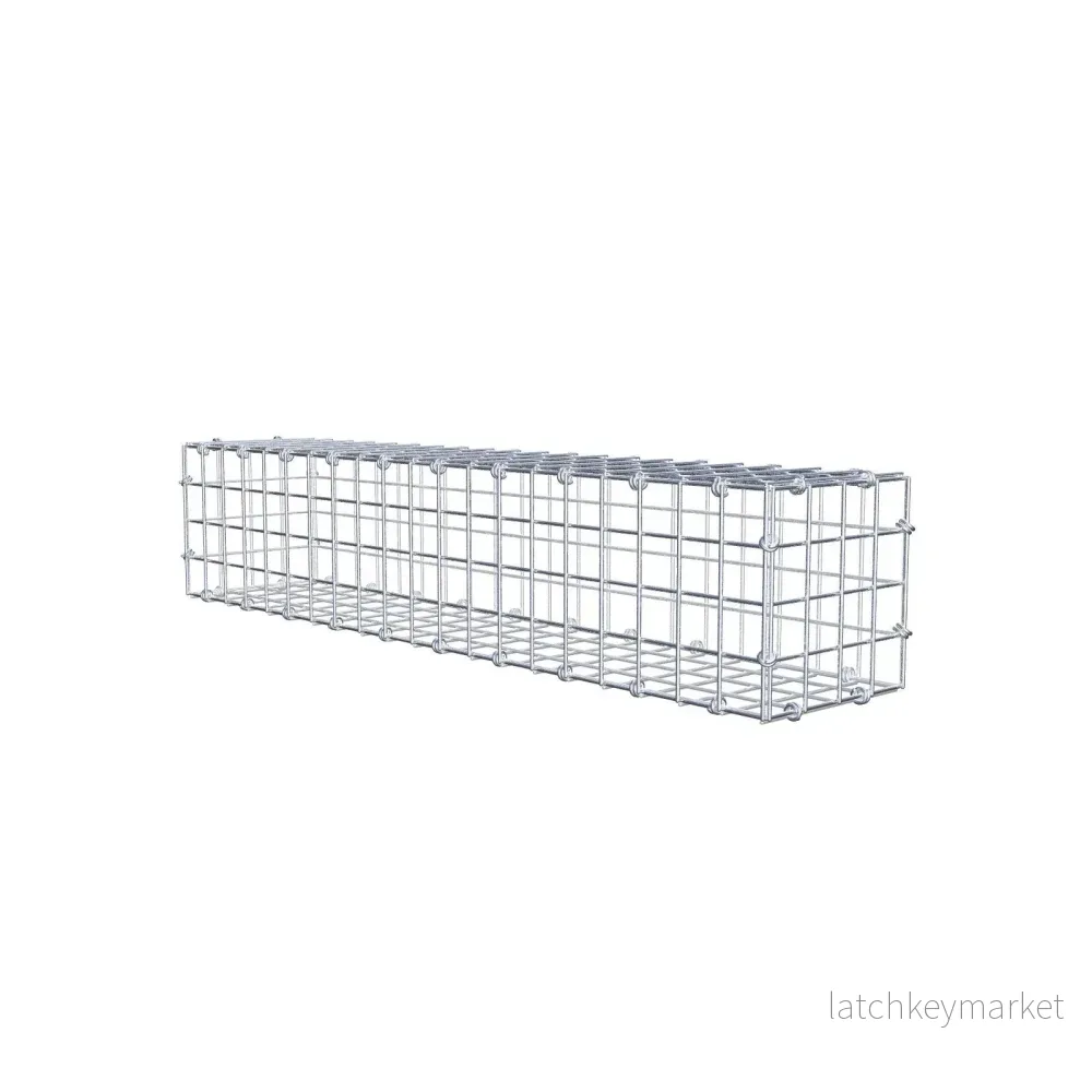 Gabion 100 cm x 20 cm x 20 cm (L x H x D), maskstorlek 5 x 5 cm, spiralring