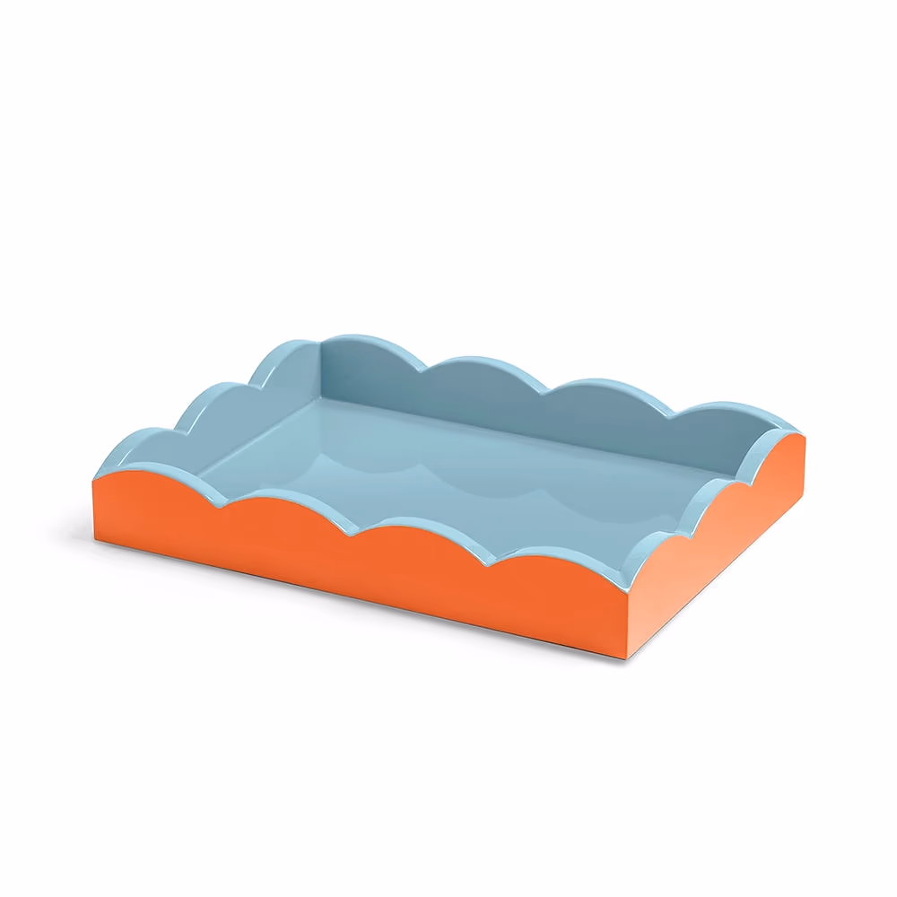 Scalloped Tray Orange & Chambray Scalloped Tray Orange & Chambray
