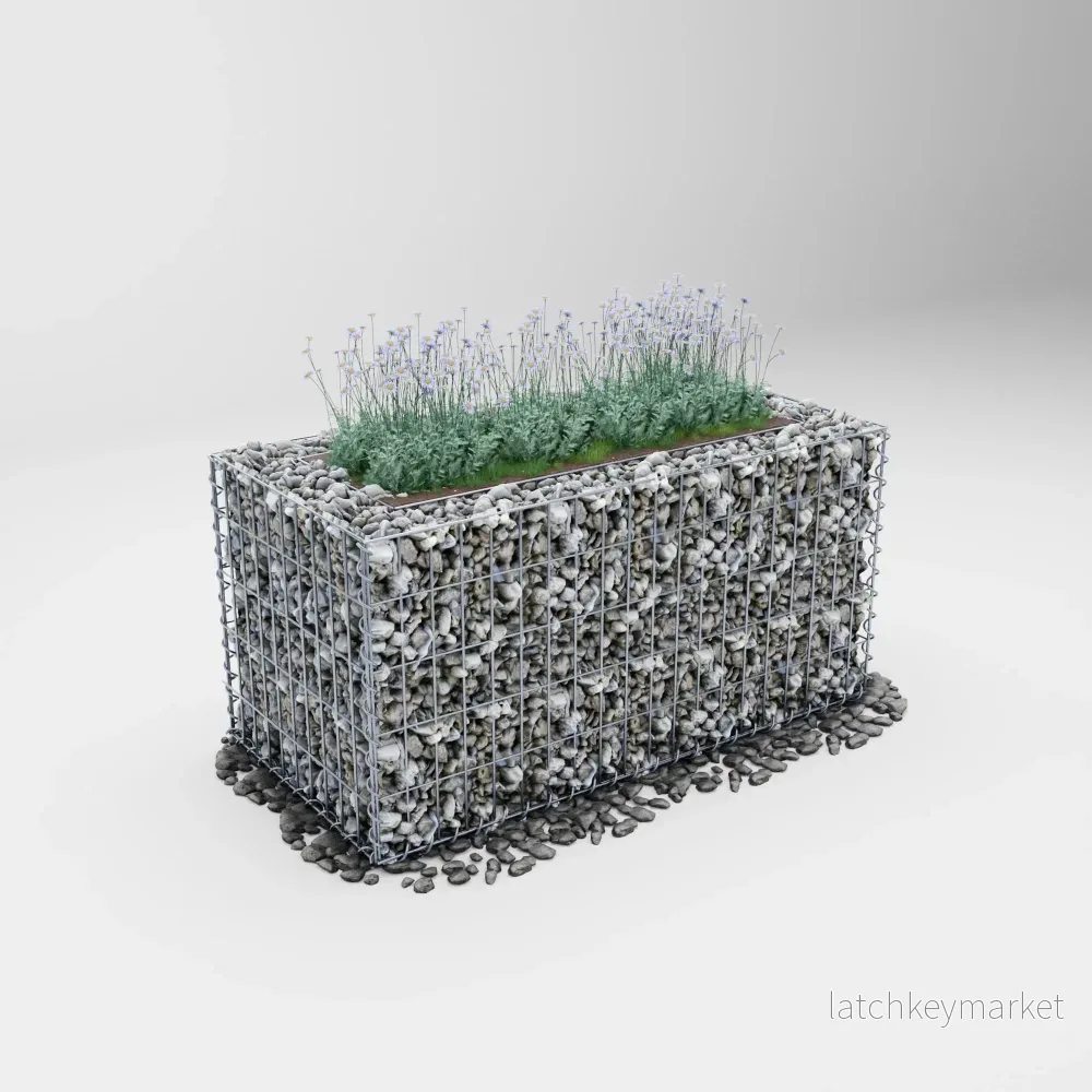 Högbädd, fyrkantig 100 cm x 50 cm x 50 cm (L x H x D), maskstorlek 5 x 10 cm, väggtjocklek 10 cm - Bild 3