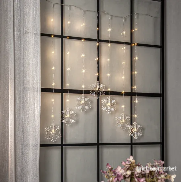Belysning Jul Ljusgardin Snowflake 60x85 cm