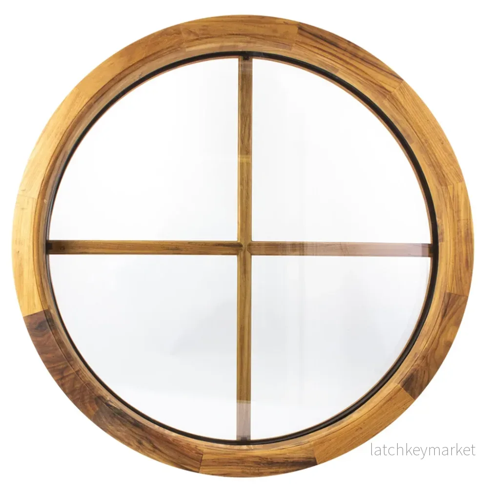 Runt fönster teak Ø770 mm isolerglas D415 - Bild 2