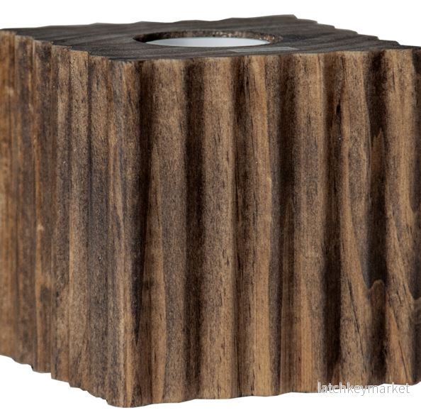 Bordslampa Lampfot Box Ribbat strukturmönster Brun - Bild 2