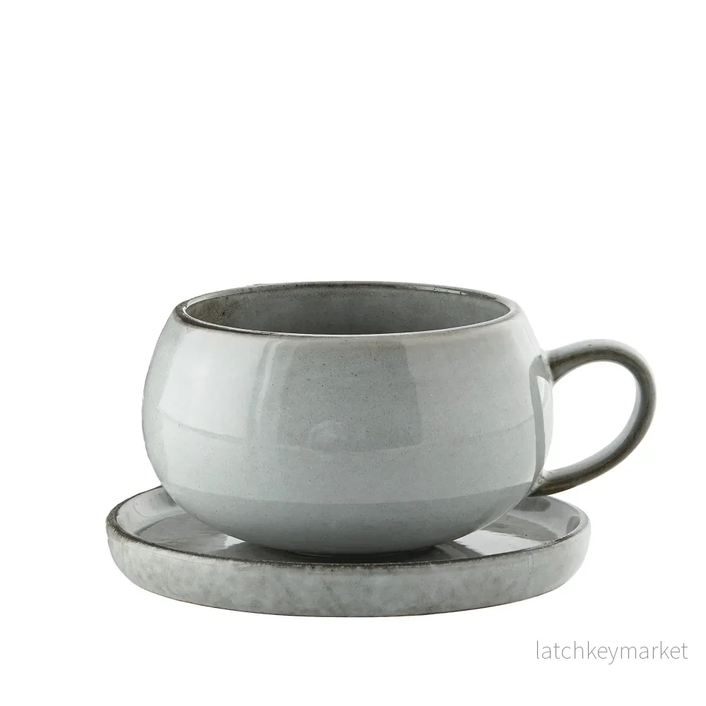 Amera kopp/underlägg H7,5 Ø14 cm. grå