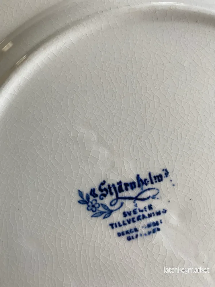 2 st blåvita tallrikar - RÖRSTRAND STJÄRNHOLM - Bild 2