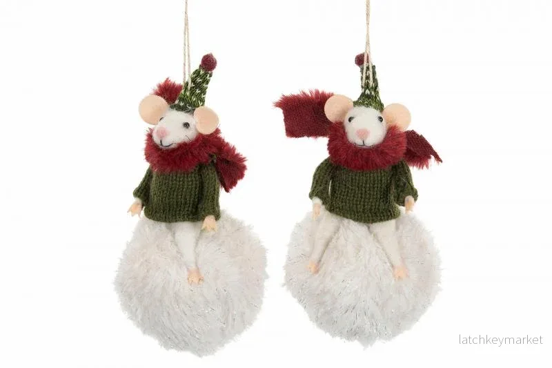 Dekoration UllDjur Möss Snöboll 17cm 2-pack REA Dekoration UllDjur Möss Snöboll 17cm 2-pack REA