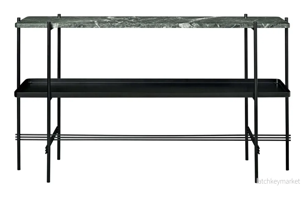 TS Console Rectangular 2 Racks With Tray Black Frame - Bild 3