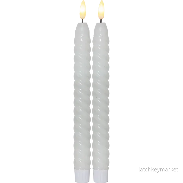 Stearinlys LED Antikklys 2-pack Swirl 25 cm Stearinlys LED Antikklys 2-pack Swirl 25 cm