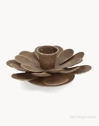 Ljusstake Floral 2-pack Brun Ø12x4cm REA Ljusstake Floral 2-pack Brun Ø12x4cm REA