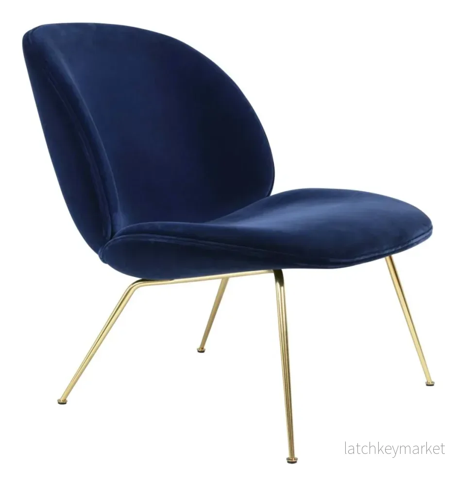 Beetle Lounge Chair Conic Base Brass Semi Matt