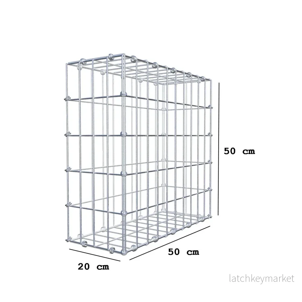 Gabion 50 cm x 50 cm x 20 cm (L x H x D), maskstorlek 5 x 10 cm, spiralring - Bild 2
