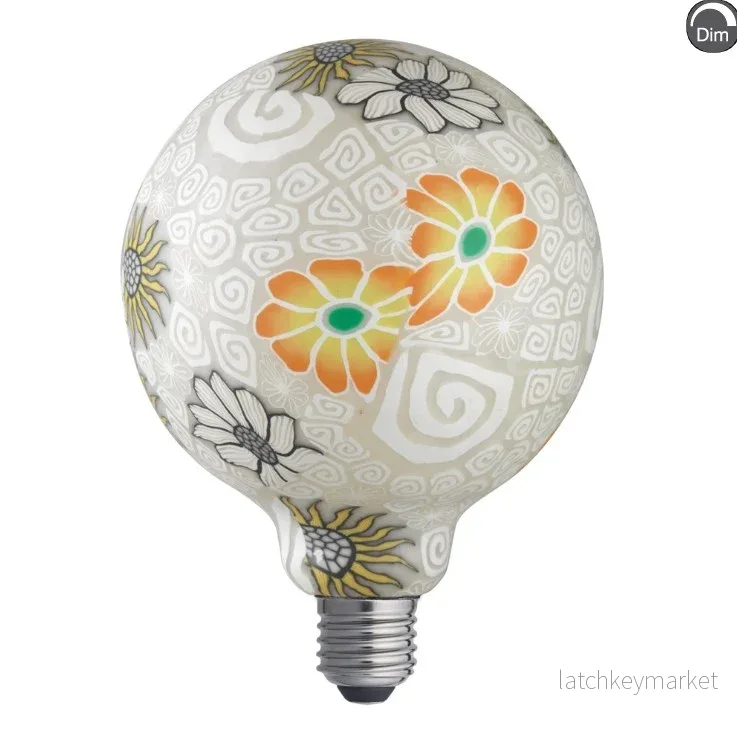 FLOWER GREY glob 125mm E27 1,6W 2700K dimbar