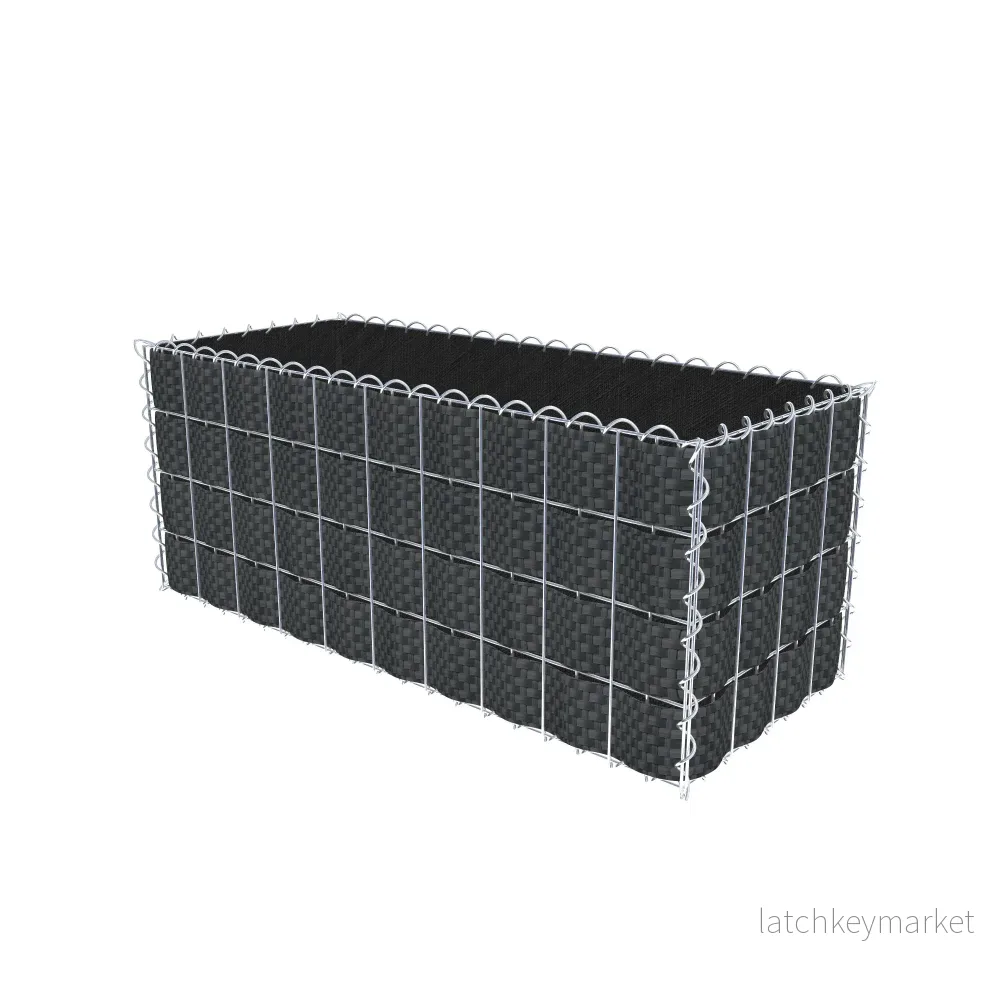 Beplanterad gabion med fleece & insynsskydd 100 cm x 40 cm x 40 cm (L x H x D), maskstorlek 5 cm x 10 cm, spiral - Bild 2