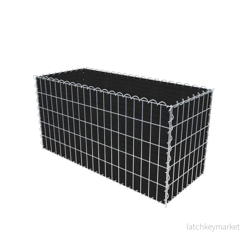 Grön gabion med fleece 100 cm x 50 cm x 40 cm (L x H x D), maskstorlek 5 cm x 10 cm, spiral - Bild 2